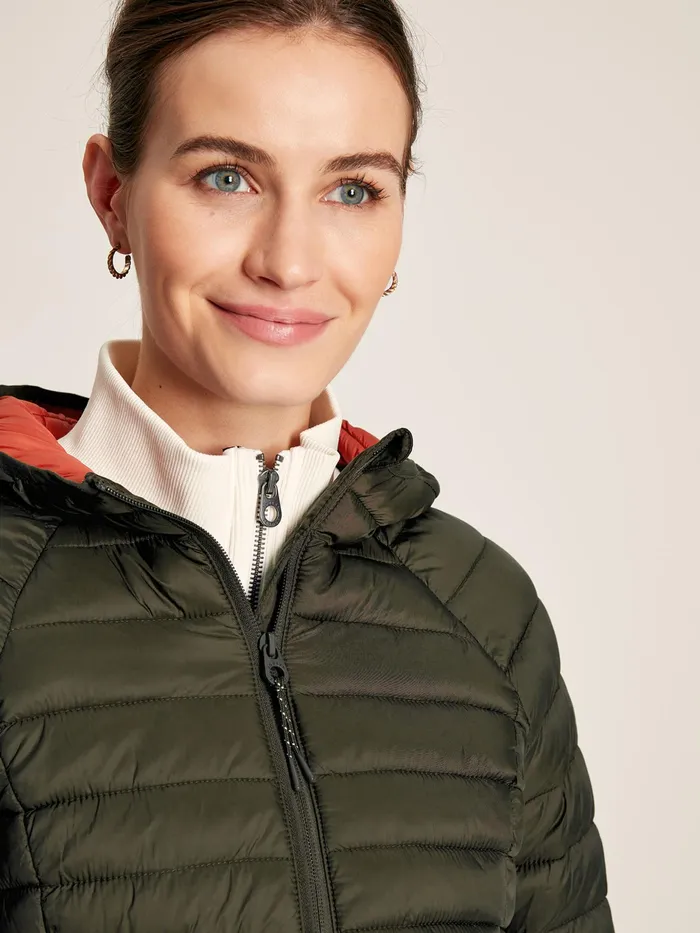 Joules Bramley 8211 Green Showerproof Packable Padded Jacket Women Raincoats