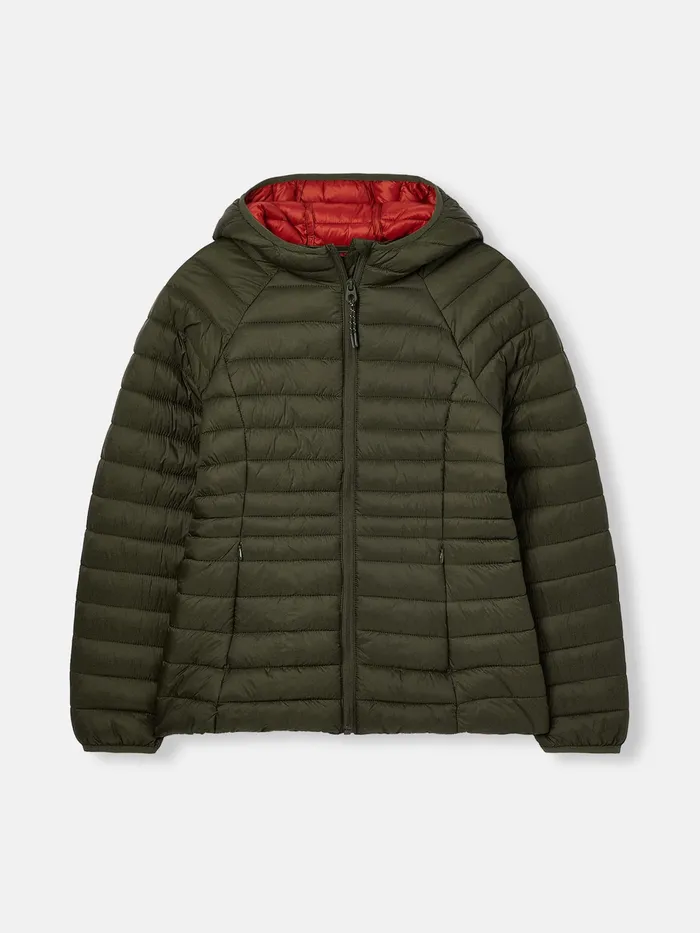 Joules Bramley 8211 Green Showerproof Packable Padded Jacket Women Raincoats