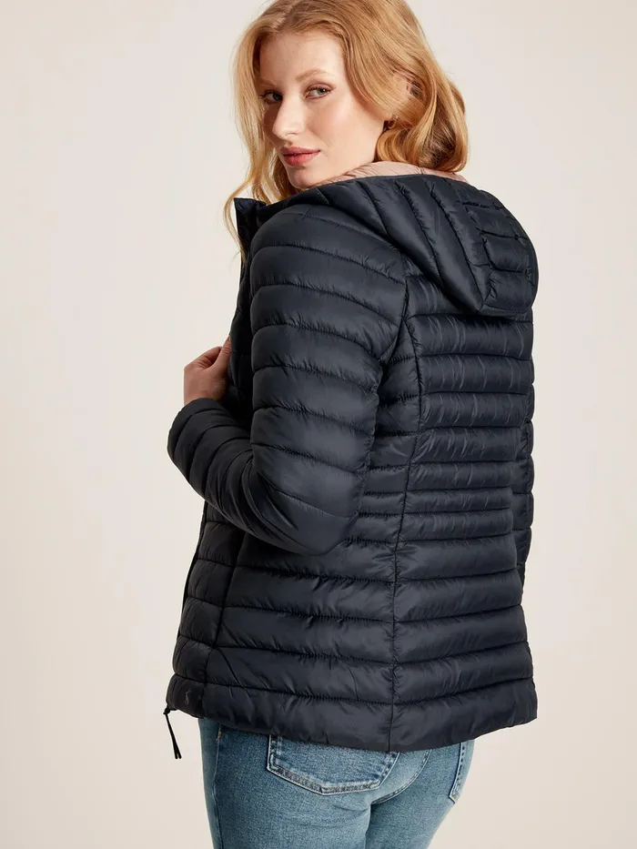 Joules Bramley 8211 Navy Showerproof Packable Padded Jacket Women Raincoats