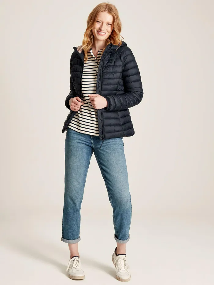 Joules Bramley 8211 Navy Showerproof Packable Padded Jacket Women Raincoats