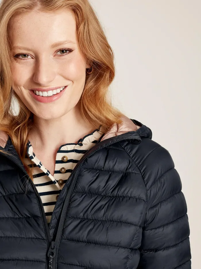 Joules Bramley 8211 Navy Showerproof Packable Padded Jacket Women Raincoats