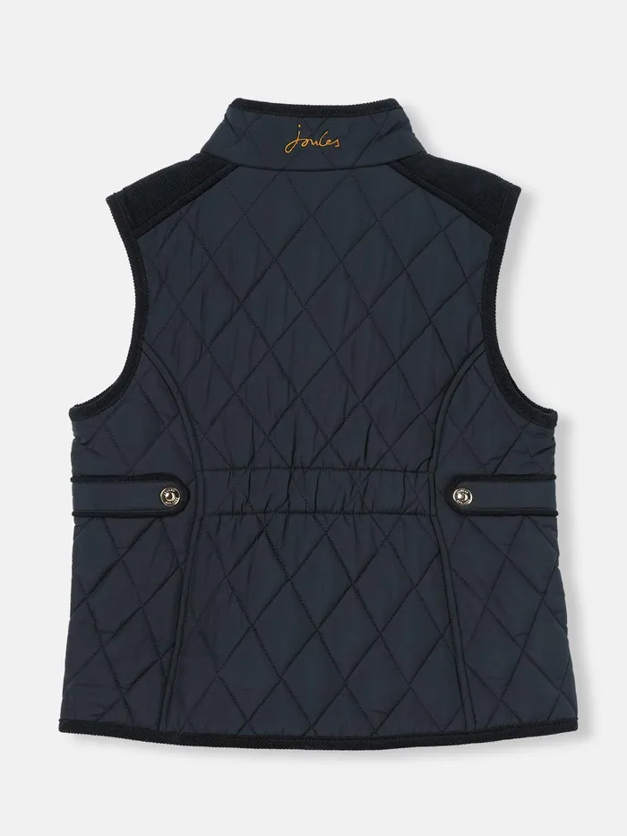Joules Bridgefield 8211 Navy Blue Quilted Gilet Girls Coats and Jackets