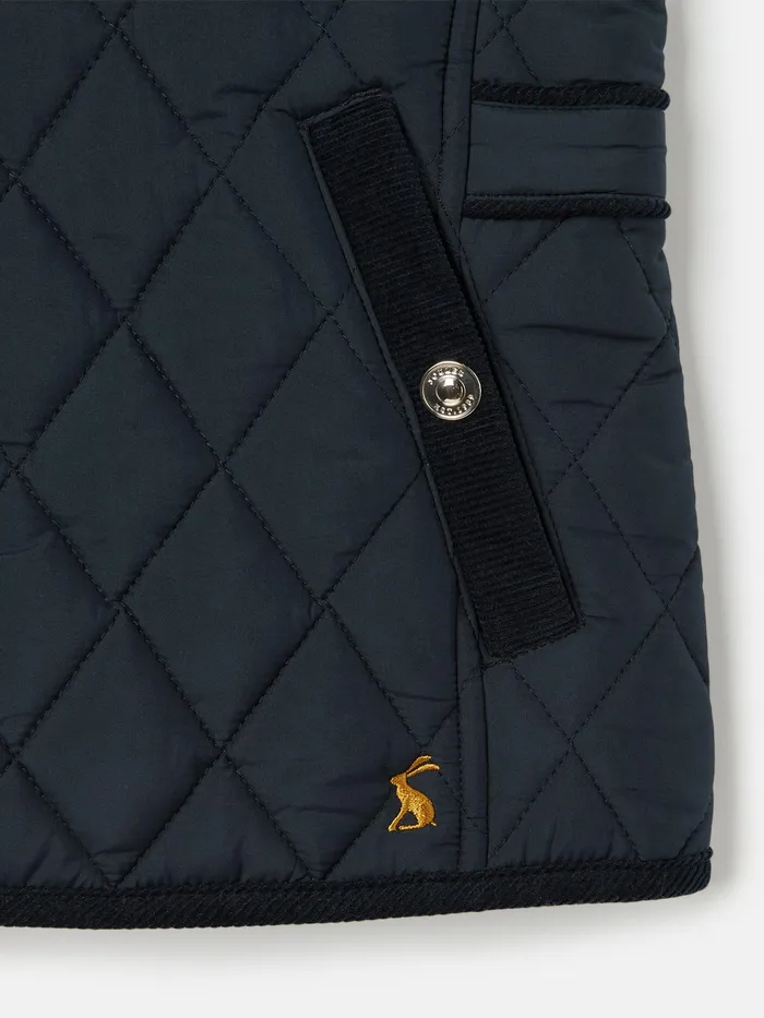 Joules Bridgefield 8211 Navy Blue Quilted Gilet Girls Coats and Jackets