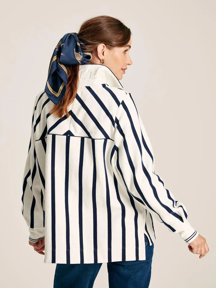 Joules Burnham 8211 CreamNavy Jersey Relaxed Fit Sweatshirt Women Sweatshirts and Hoodies