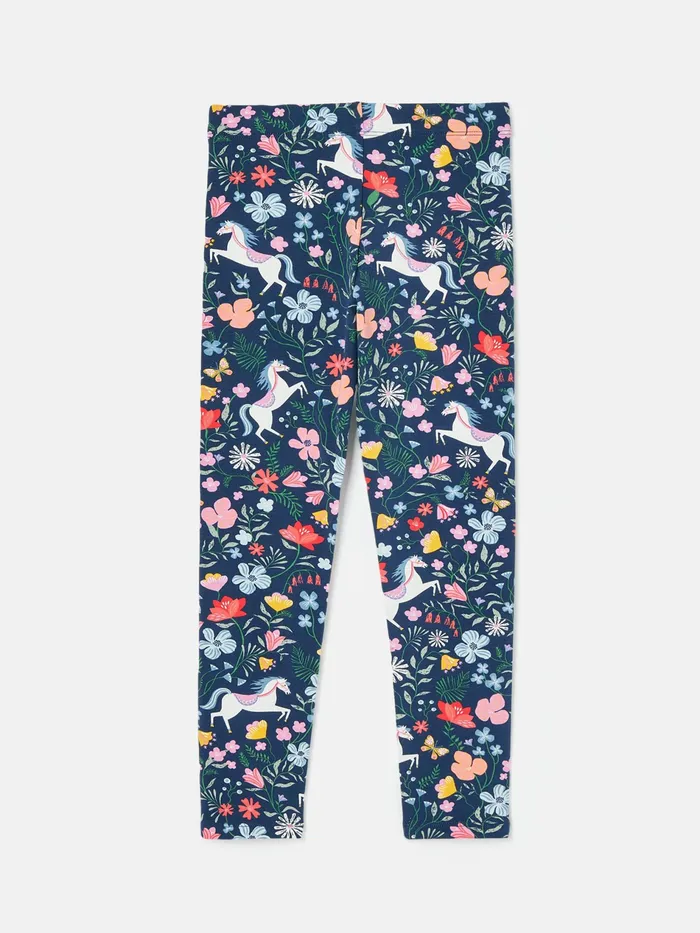 Joules Deedee 8211 Navy Blue Printed Jersey Leggings Girls Trousers and Leggings