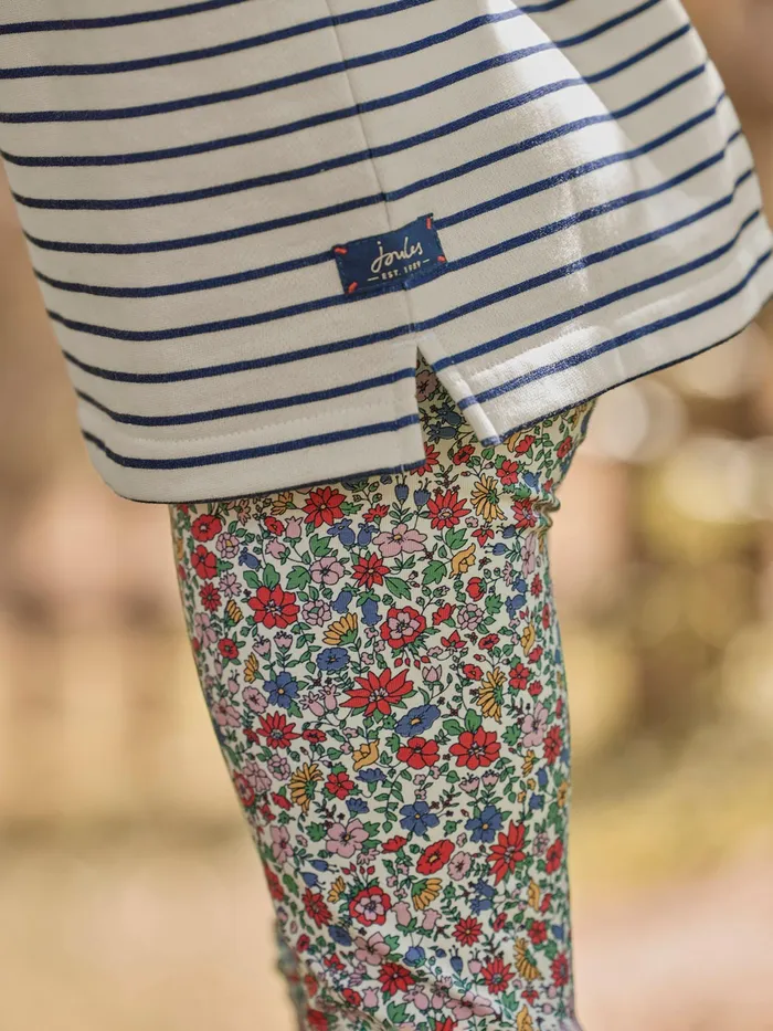 Joules Deedee 8211 White Printed Jersey Leggings Girls Trousers and Leggings