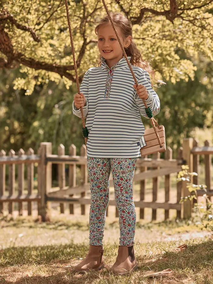 Joules Deedee 8211 White Printed Jersey Leggings Girls Trousers and Leggings