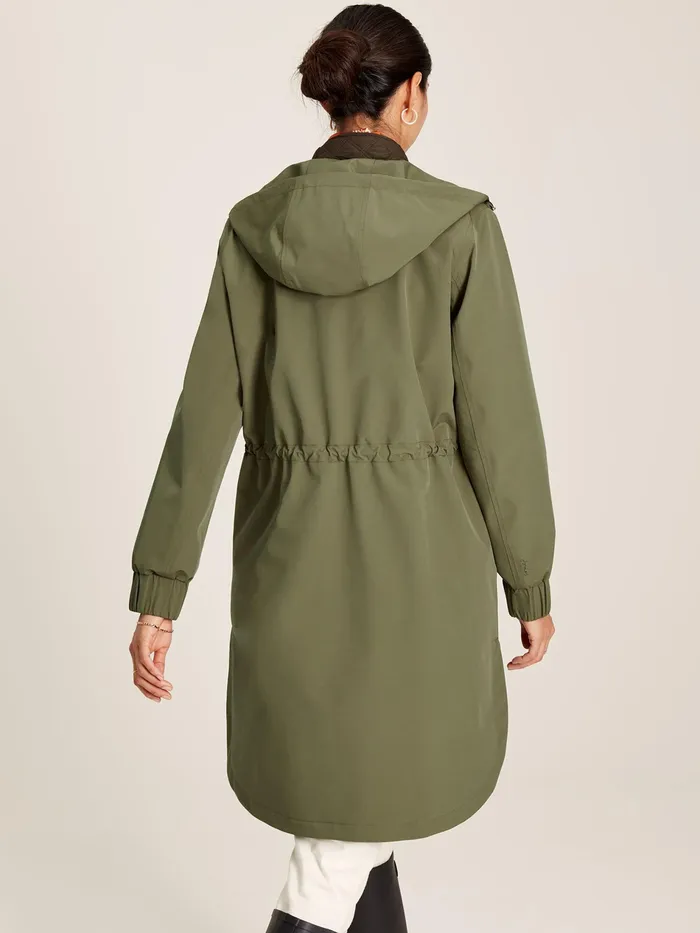 Joules Elmfield 8211 Green Waterproof Raincoat With Hood Women Raincoats