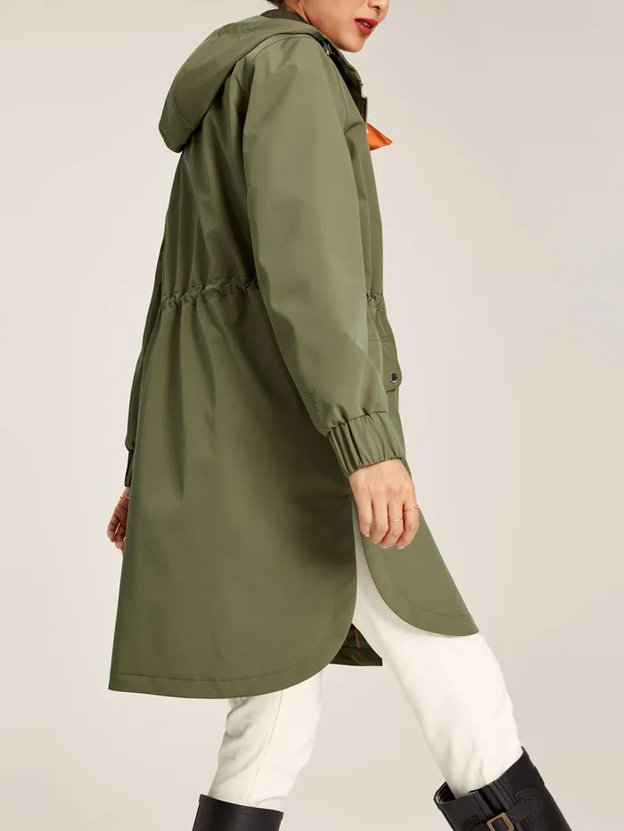 Joules Elmfield 8211 Green Waterproof Raincoat With Hood Women Raincoats