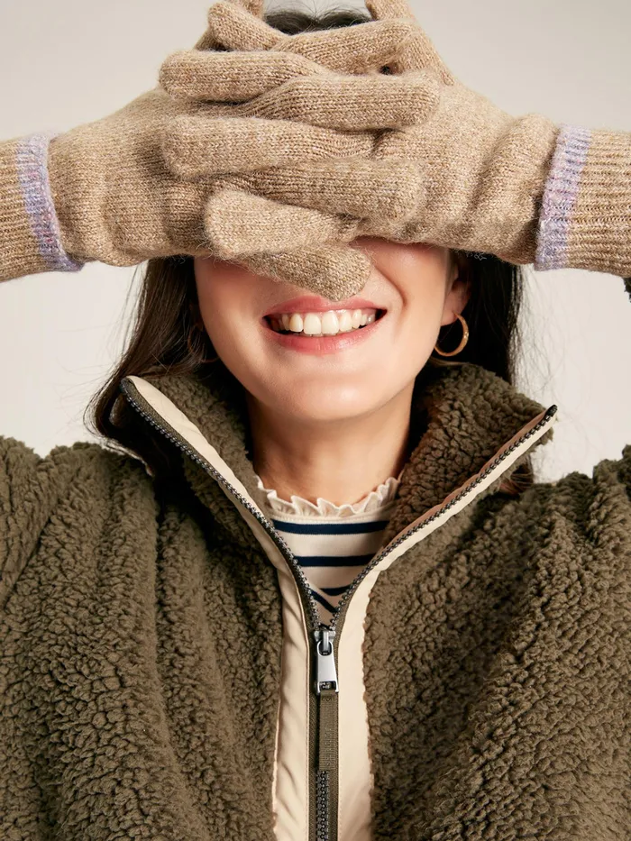 Joules Eloise 8211 Oat Knitted Gloves Women Gloves