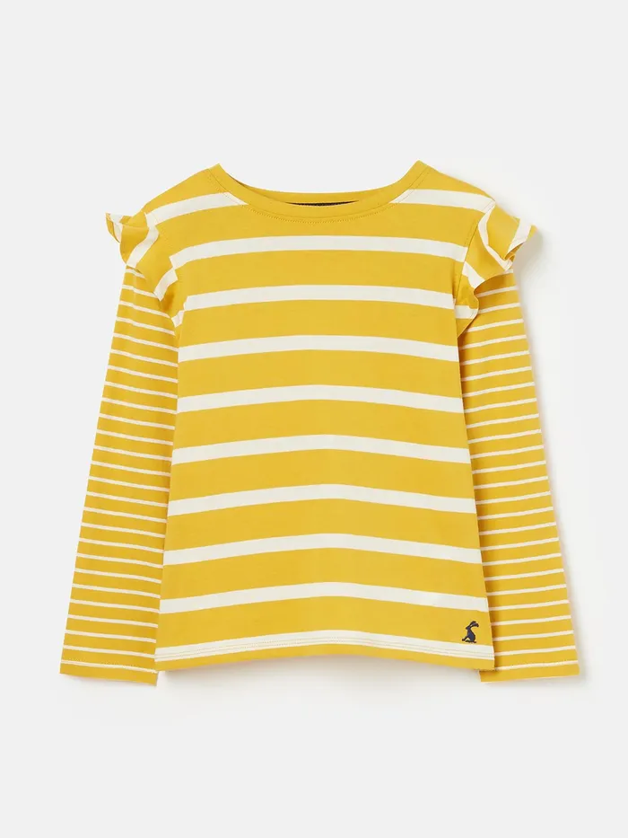 Joules Elora 8211 Yellow Long Sleeve Jersey TShirt Girls Tops and Tshirts