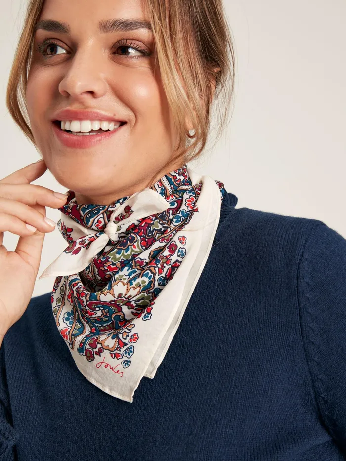 Joules Elsie 8211 Pink Square Scarf Women Scarves