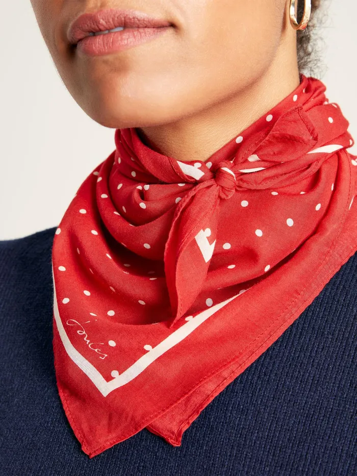 Joules Elsie 8211 Red Square Scarf Women Scarves