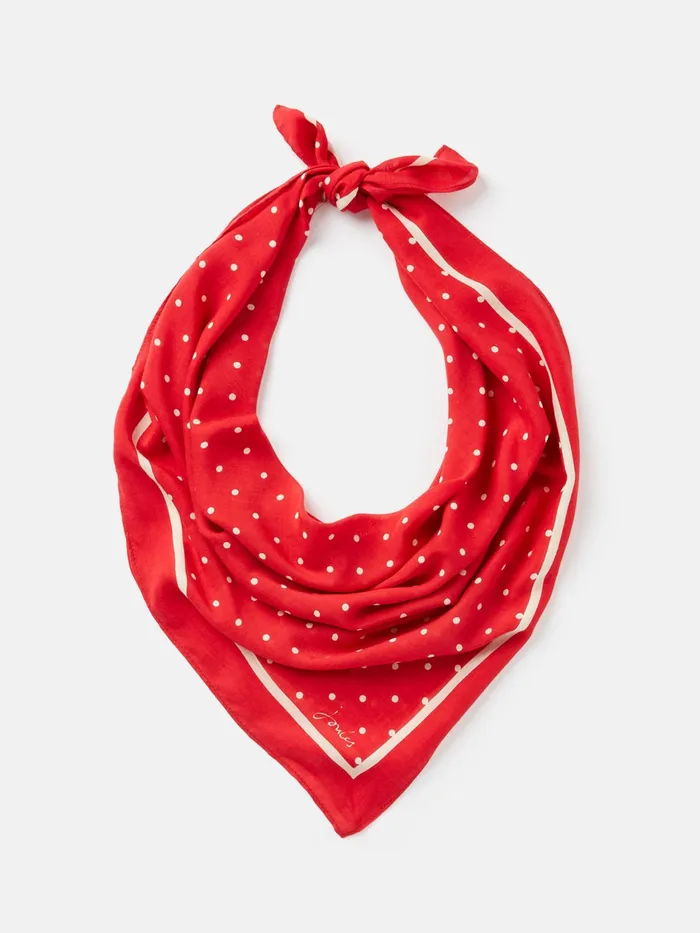 Joules Elsie 8211 Red Square Scarf Women Scarves