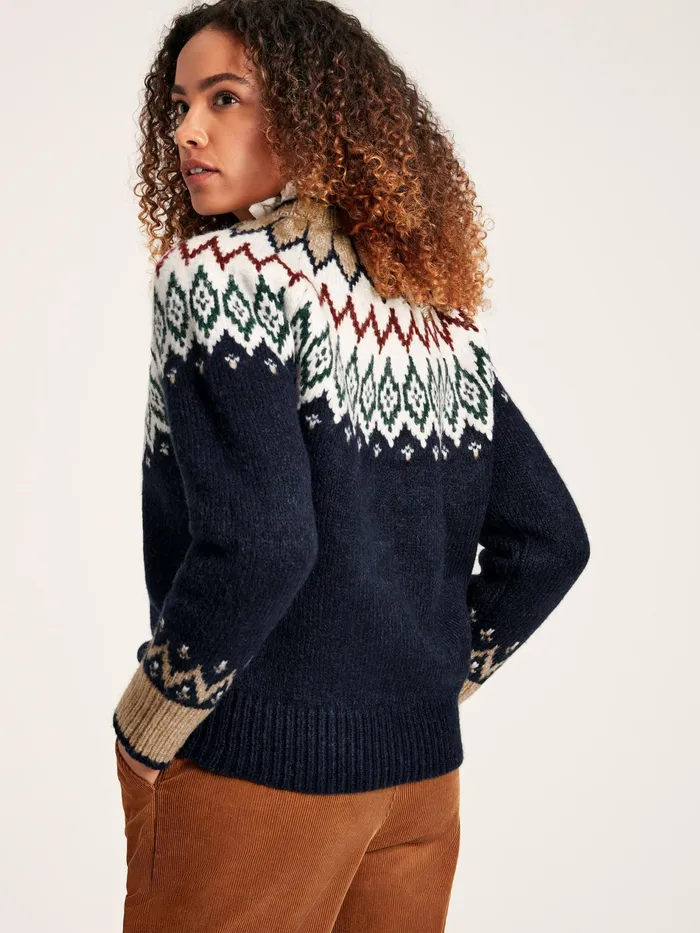 Joules Etta 8211 Navy Fair Isle Jumper Women Knitwear