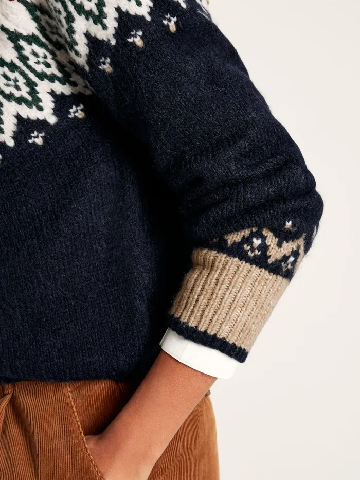 Joules Etta 8211 Navy Fair Isle Jumper Women Knitwear