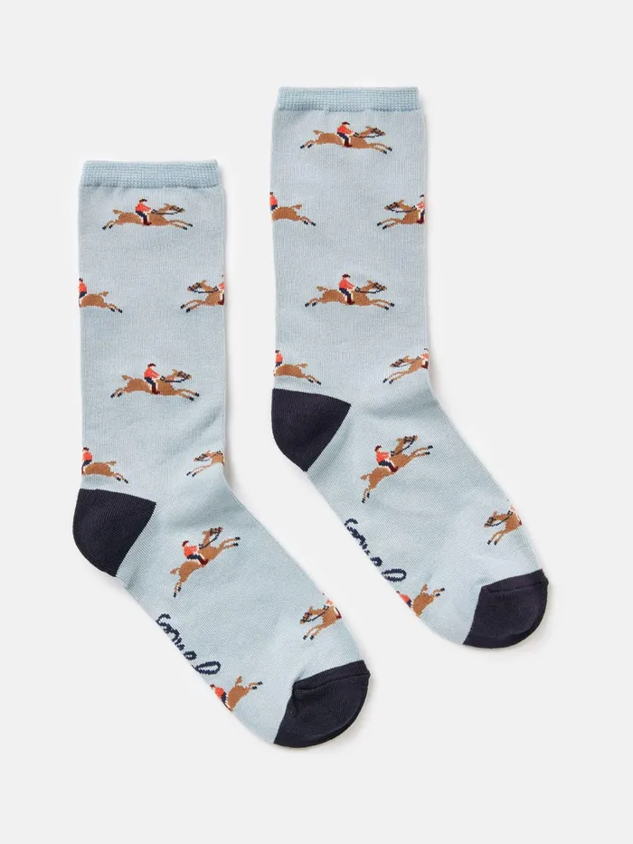 Joules Excellent Everyday 8211 Blue Horse Single Ankle Socks Women Socks and Tights Joules Excellent Everyday 8211 Blue Horse Single Ankle Socks Women Socks and Tights