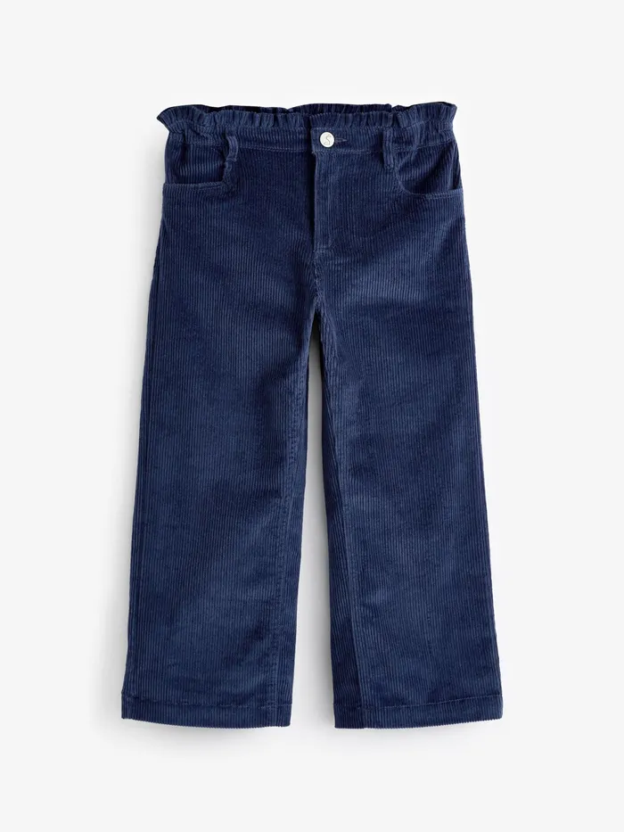 Joules Flora 8211 Navy Corduroy Wide Leg Trousers Girls Trousers and Leggings