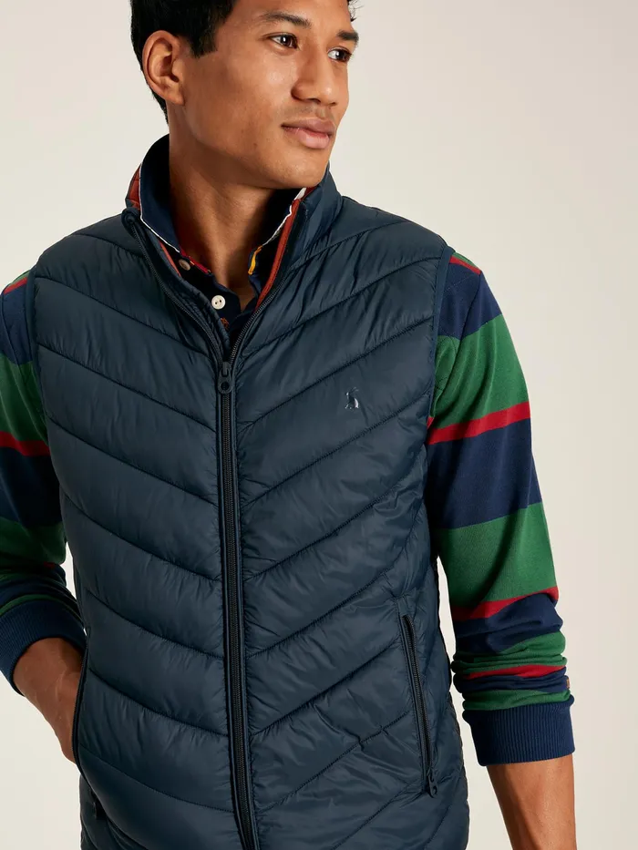 Joules Garrett 8211 Navy Padded Shower Resistant Gilet Men Coats and Jackets