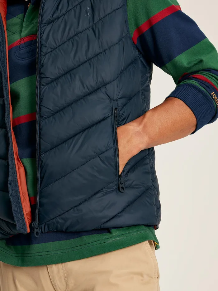 Joules Garrett 8211 Navy Padded Shower Resistant Gilet Men Coats and Jackets