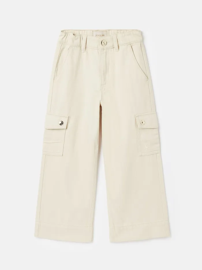 Joules Georgia 8211 Stone Wide Leg Trousers Girls Trousers and Leggings