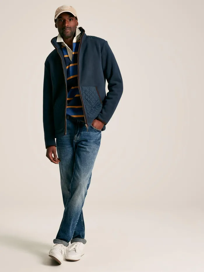 Joules Greenfield 8211 Navy Zip Through Fleece Men Sweatshirts and Hoodies