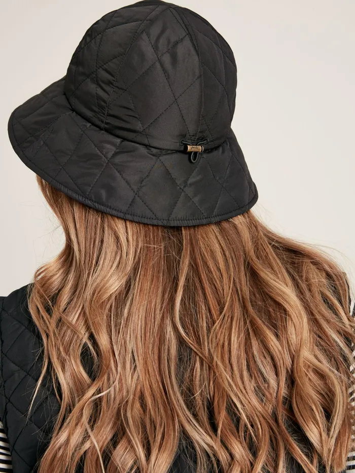 Joules Harriet 8211 Black Quilted Hat Women Hats