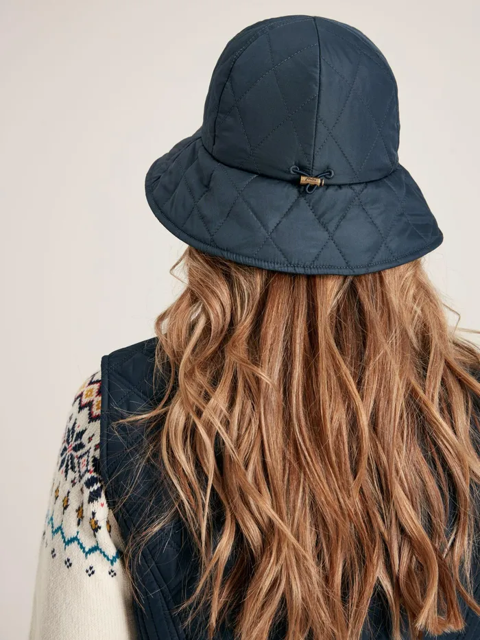 Joules Harriet 8211 Navy Quilted Hat Women Hats