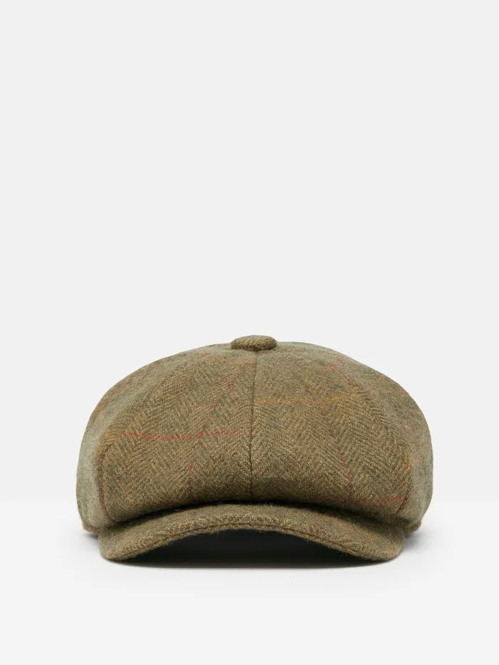 Joules Harrogate 8211 Green Tweed Baker Boy Hat Women Hats