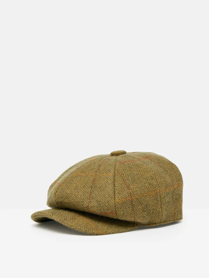Joules Harrogate 8211 Green Tweed Baker Boy Hat Women Hats