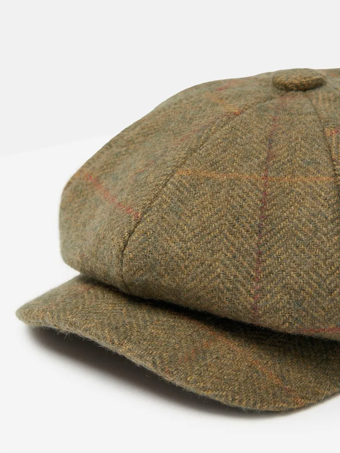 Joules Harrogate 8211 Green Tweed Baker Boy Hat Women Hats