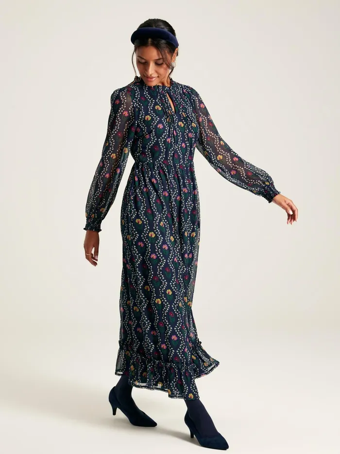 Joules Helena 8211 Navy Floral Printed Dress Women Dresses