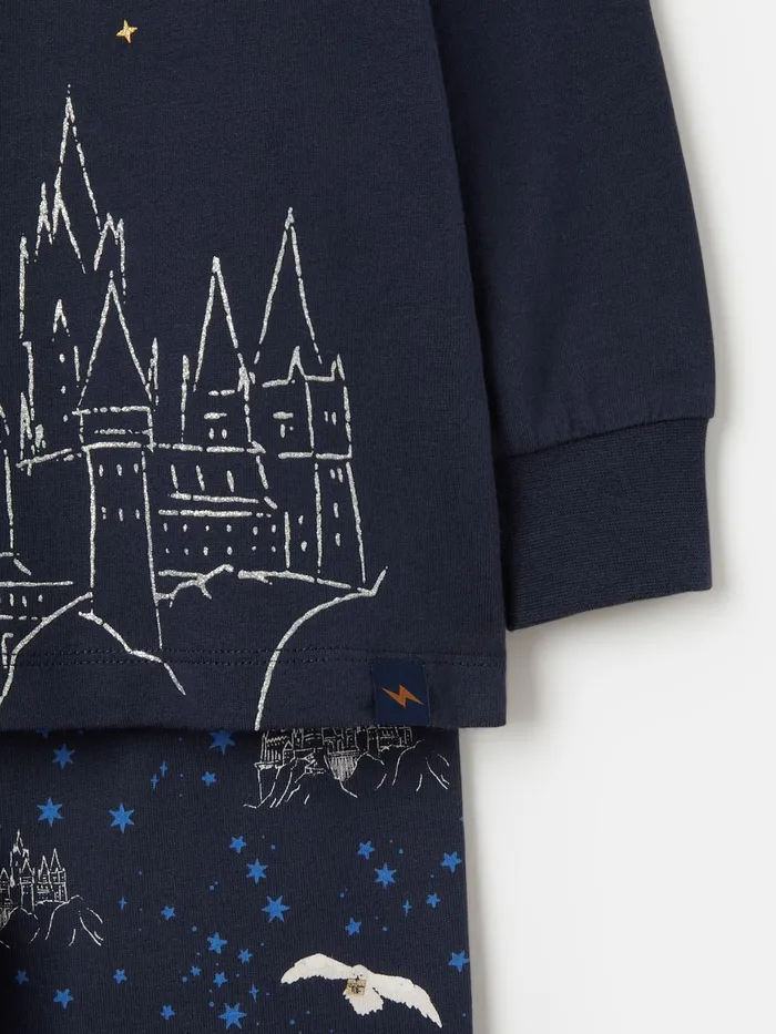 Joules Hogwarts Castle 8211 Navy Harry Potter Pyjama Set Girls Nightwear