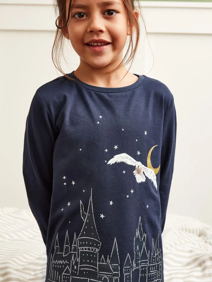 Joules Hogwarts Castle 8211 Navy Harry Potter Pyjama Set Girls Nightwear