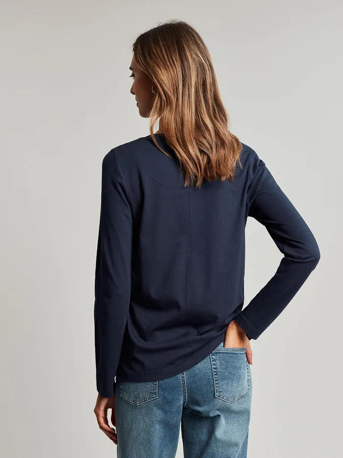 Joules Holly 8211 Blue Crew Long Sleeve Top Women Tops