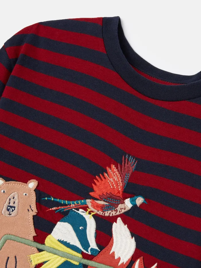 Joules Jack 8211 Red Long Sleeve Artwork TShirt Boys Tops and Tshirts