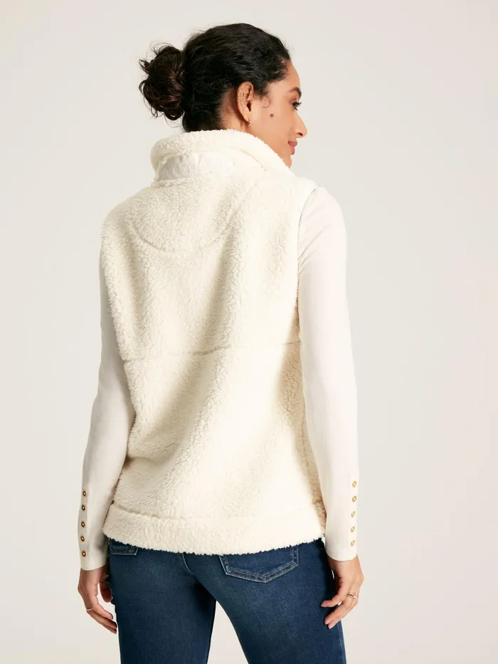 Joules Mallory 8211 Cream Fleece Gilet Women Sweatshirts and Hoodies