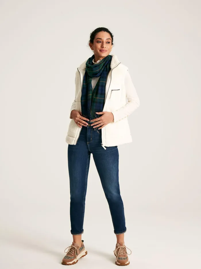 Joules Mallory 8211 Cream Fleece Gilet Women Sweatshirts and Hoodies