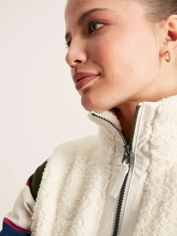 Joules Mallory 8211 Cream Fleece Gilet Women Sweatshirts and Hoodies