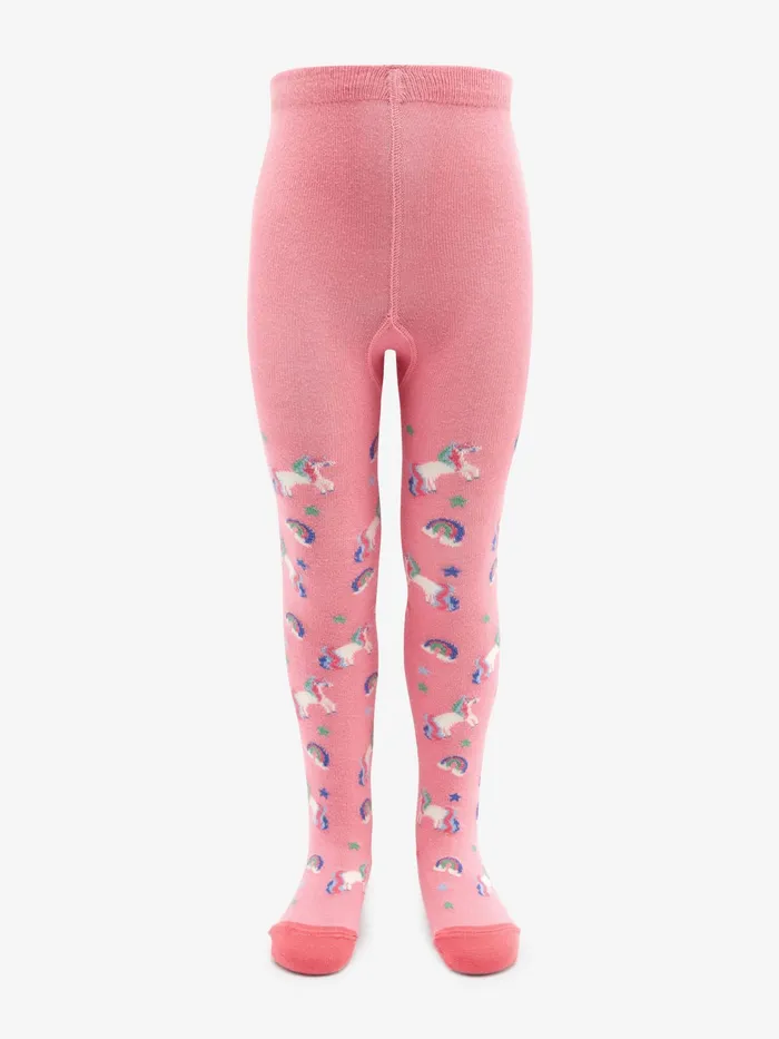 Joules Next Blue Pink And Grey 3 Pack Cotton Rich Unicorn Tights Girls Socks