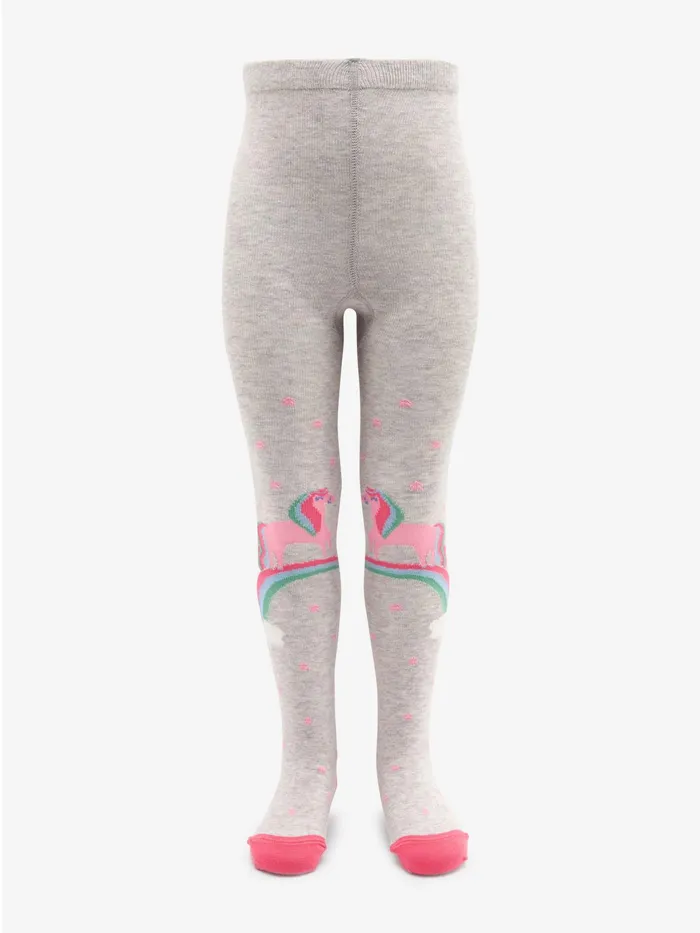 Joules Next Blue Pink And Grey 3 Pack Cotton Rich Unicorn Tights Girls Socks