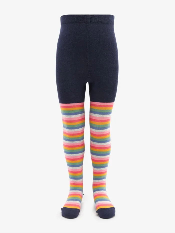 Joules Next Blue Pink And Grey 3 Pack Cotton Rich Unicorn Tights Girls Socks