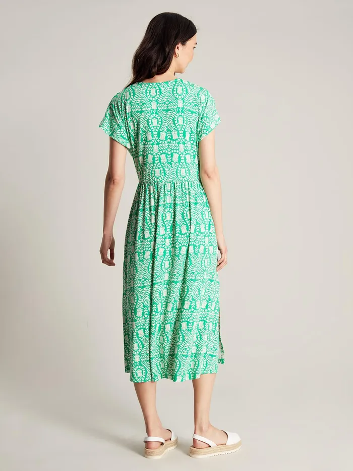 Joules Nia 8211 Green Jersey VNeck Beach Dress Women Dresses