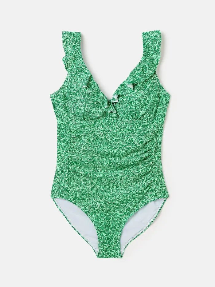 Joules Peony 8211 Green Frill Swimsuit Women Swimwear and Beachwear