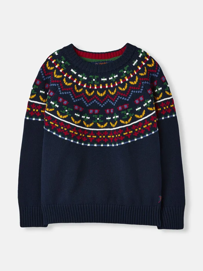 Joules Ron 8211 Navy Harry Potter Fair Isle Jumper Boys Knitwear