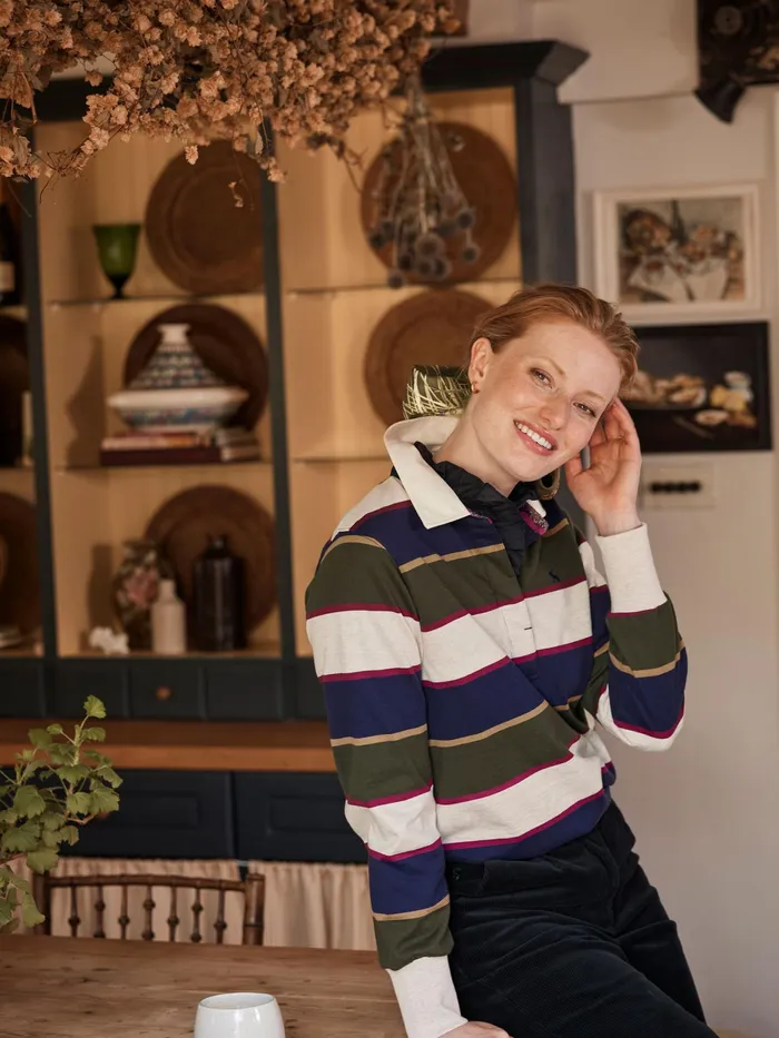 Joules Sammie 8211 Green Rugby Shirt Women Tops