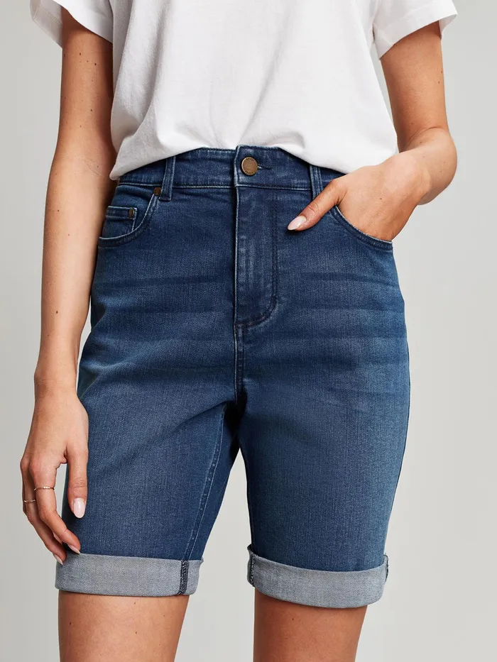 Joules Shirley Long 8211 Blue Denim Shorts Women Shorts