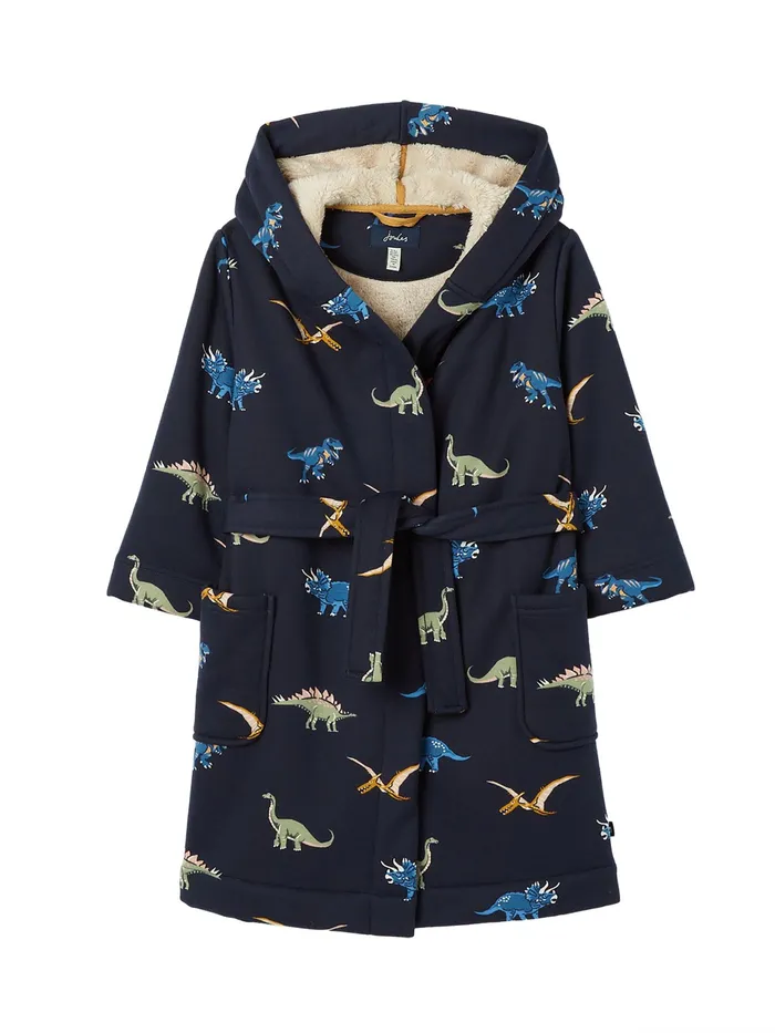 Joules Starlight 8211 Navy Blue Fleece Lined Dressing Gown Boys Nightwear