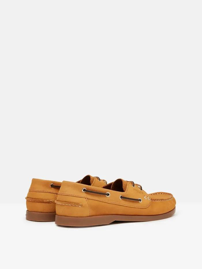 Joules Tan Brown Classic Leather Boat Shoes Men Shoes