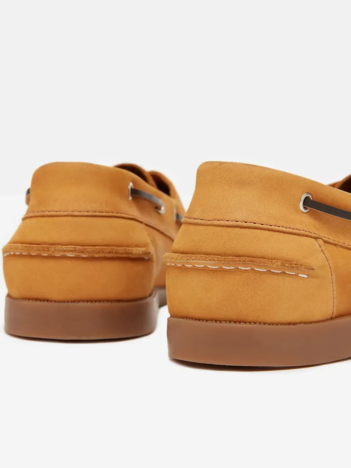Joules Tan Brown Classic Leather Boat Shoes Men Shoes
